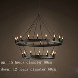 big  black round steel chandelier 12 lights spanish stlye
