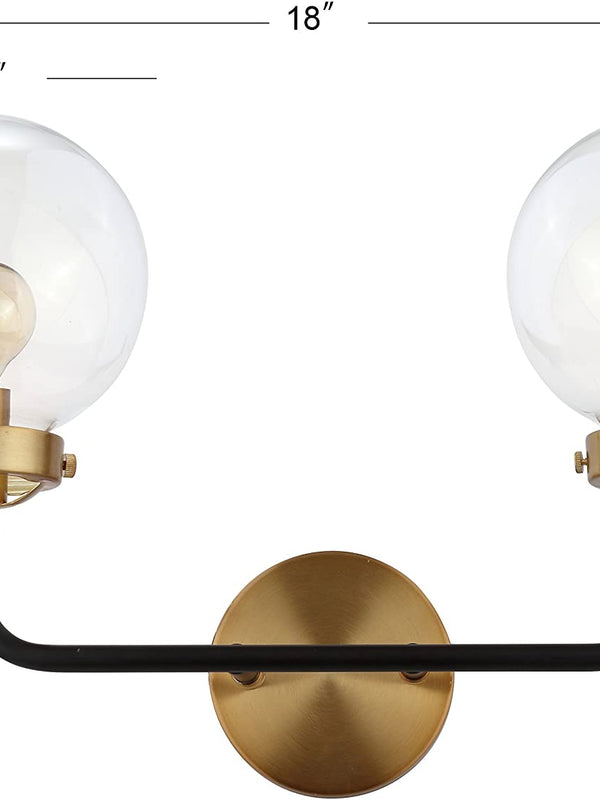 Ellie Black and Brass Dobule Sconce