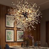 sputnik branch LED chandelier with plastic pearls