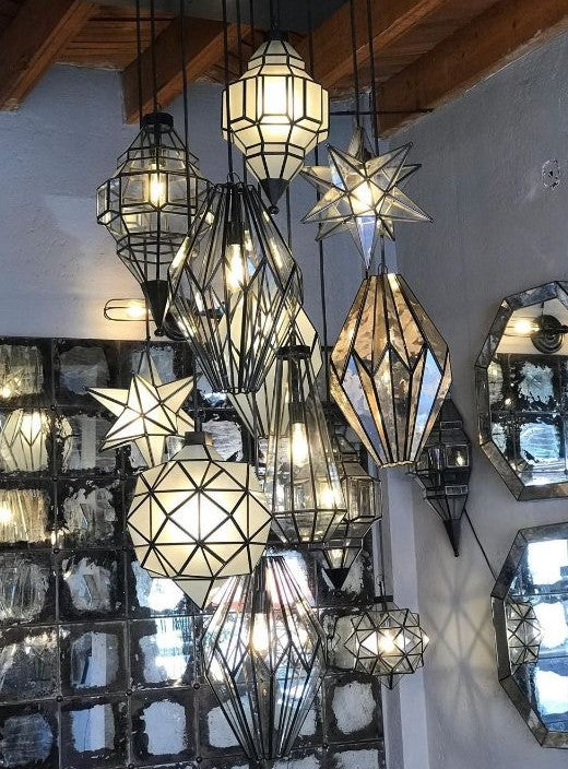 Custom Made Handcrafted Vintage Mirror Chandelier
