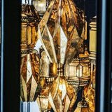 Custom Made Handcrafted Vintage Mirror Chandelier