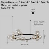 Dublin Round Bubble & Iron Black Chandelier