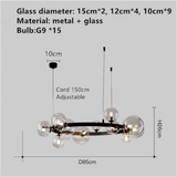 Dublin Round Bubble & Iron Black Chandelier