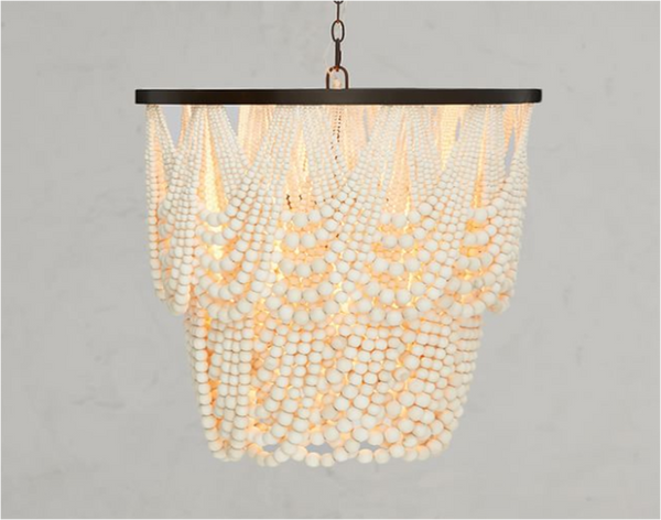 French wood bead chandelier