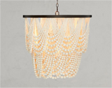 French wood bead chandelier