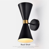 Hourglass Mid Century Sconce Black/White