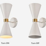 Hourglass Mid Century Sconce Black/White