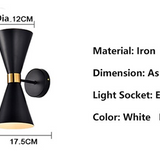 Hourglass Mid Century Sconce Black/White