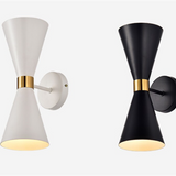 Hourglass Mid Century Sconce Black/White