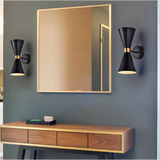 Hourglass Mid Century Sconce Black/White