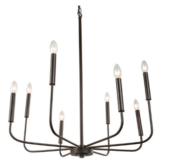 cupless candle stick dark bronze farmhouse chandelier