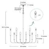 8 head cupless candlestick modern chandelier