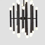 multi-head black modern chandelier