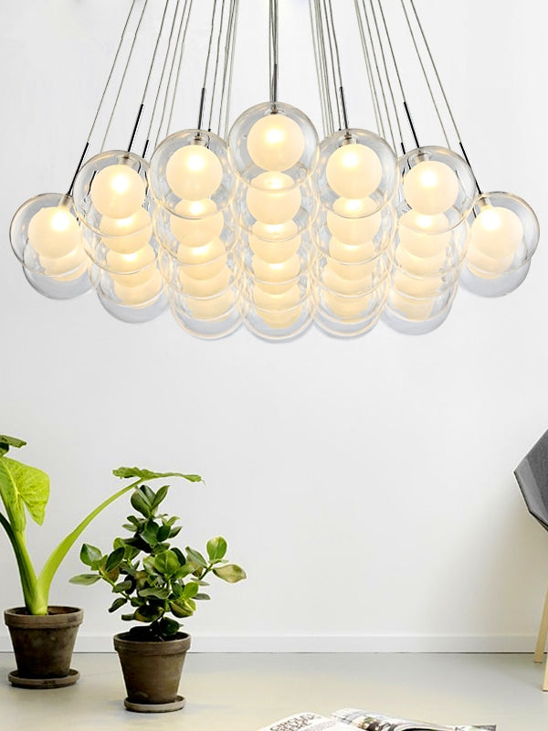 crystal multi sphere chandelier