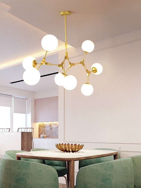 gold globe chandelier