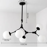 5 light black globe chandelier