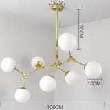 7 light gold globe chandelier