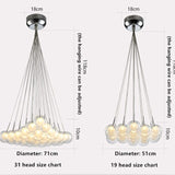modern steel wire and glass balls bouquet chandelier sizes