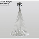 modern steel wire and glass balls bouquet chandelier