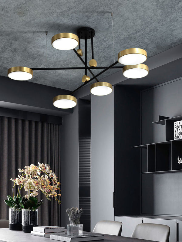 modern black and gold chandelier