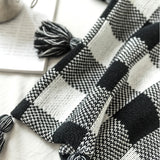 Black and White Knitted Cushion Cover