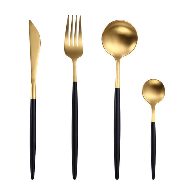 Black Silver/Gold Tablewear Stainless Cutlery