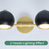 2 Light Gold and White Vanity Sconce