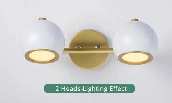2 Light Gold and White Vanity Sconce