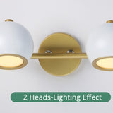 2 Light Gold and White Vanity Sconce