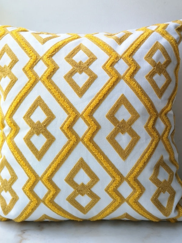 Yellow  Diamond Geometric Pillow Case