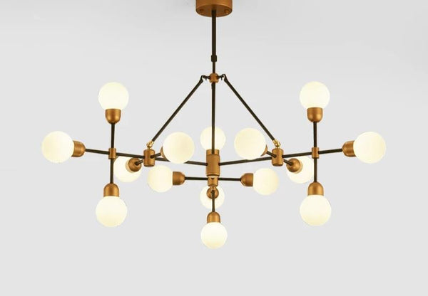 art deco gold and black chandelier LED