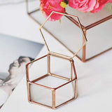 Copper Geometric Glass Jewelry Box