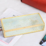 Golden Rectangular Glass Jewelry Box