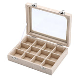 Velvet Beige Glass Jewelry Box