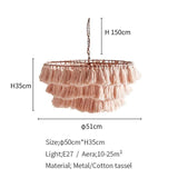 Pink Tassel Boho Chandelier