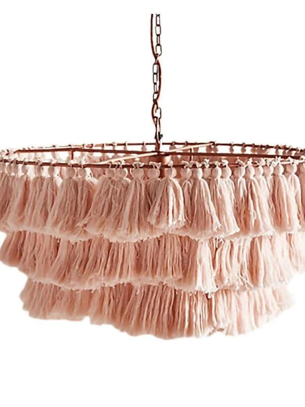 Pink Tassel Boho Chandelier
