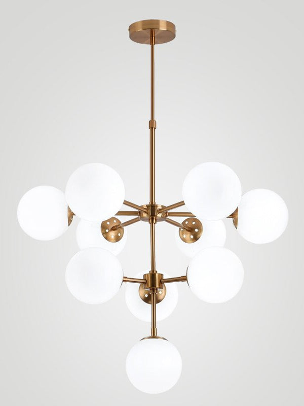 MOIS Frosted Glass 10 Bulb Chandelier