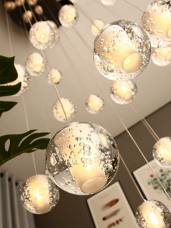 Modern Crystal Glass Ball Staircase Lamp