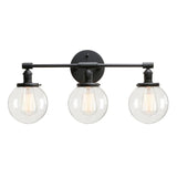 3 LIGHT BLACK VANITY LIGHT VINTAGE STYLE