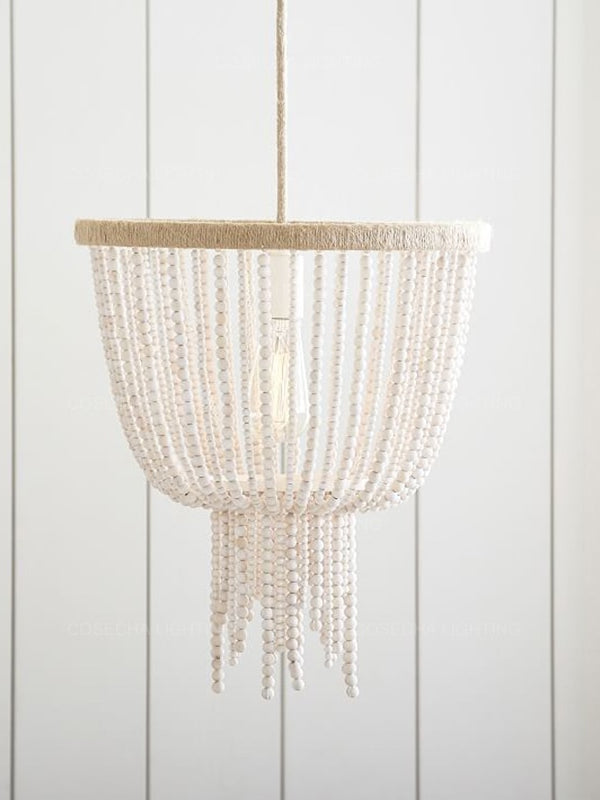 Marie French wood beaded pendant