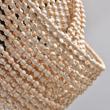 boho natural wooden beads on chandelier pendant light