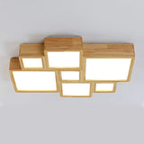 Modern Wood  Flush Mount Ceiling Light