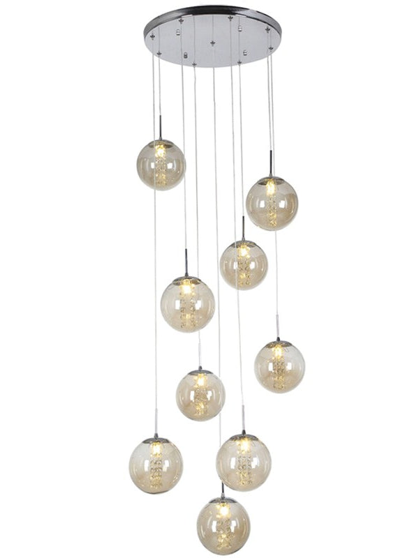 Contemporary LED Crystal Chandelier Staircase Lighting