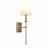 SONIA Single Classic Wall Sconce Flared White Textile Shade