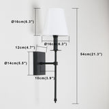 SONIA Single Classic Wall Sconce Flared White Textile Shade
