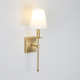SONIA Single Classic Wall Sconce Flared White Textile Shade