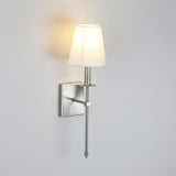 SONIA Single Classic Wall Sconce Flared White Textile Shade