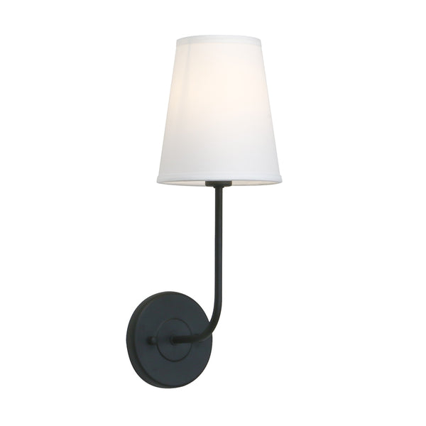 PINO Single classic Cuntry Sconce with  White Fabric Shade