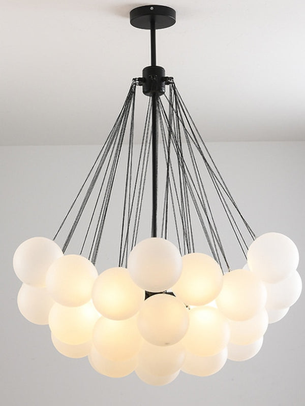 balloon bouquet black frosted glass chandelier