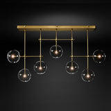linear brass molecular 7 light bubble chandelier